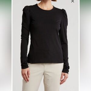 Rebecca Taylor Ruched Long Sleeve Top, Size M, NWT